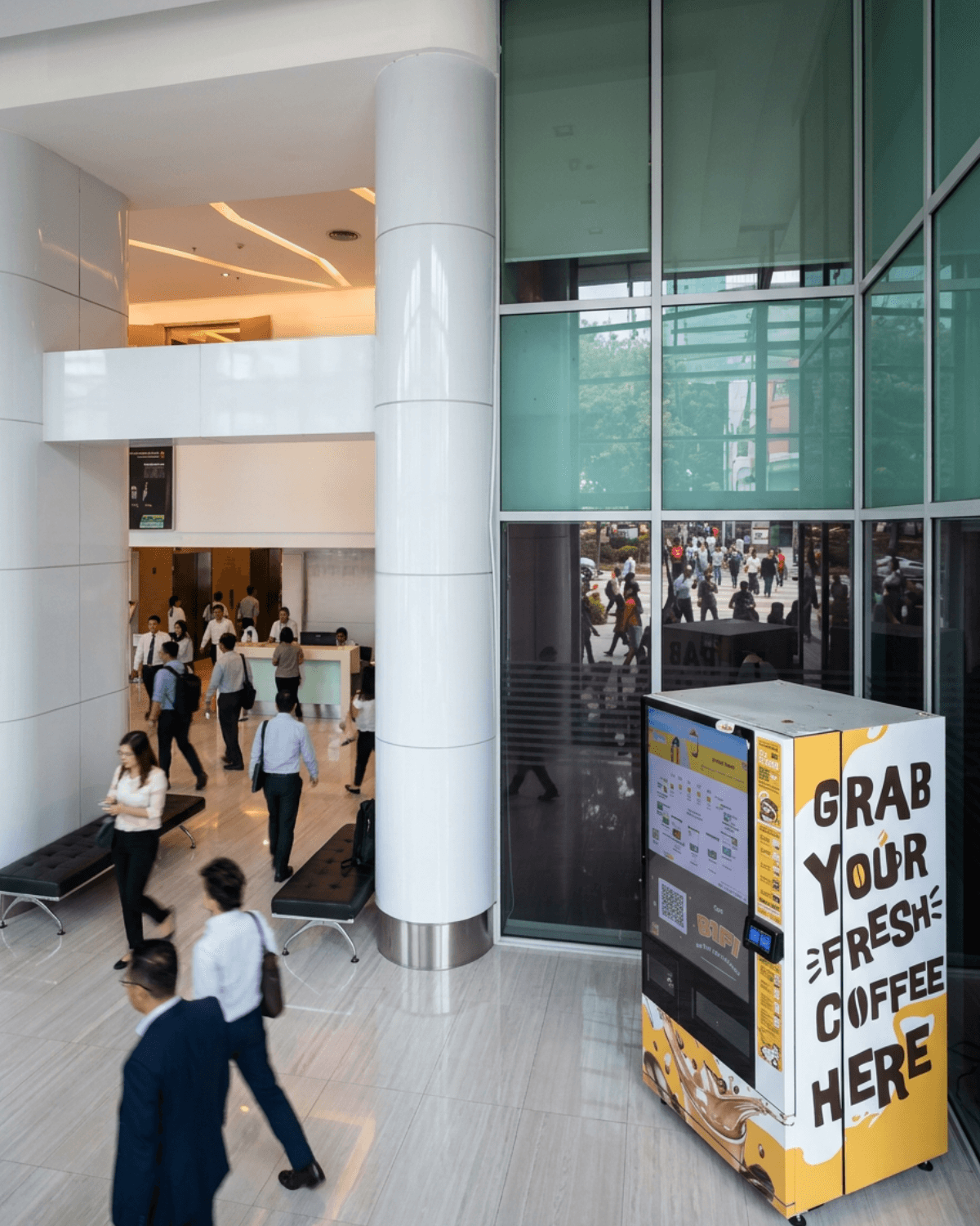 An Otter machine in a condo lobby or mall corridor